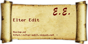 Elter Edit névjegykártya